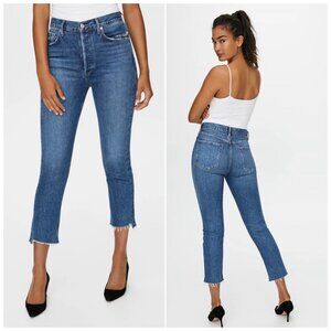 Agolde Riley High Rise Straight Crop Jeans in Disguise Size 27 Organic Cotton
